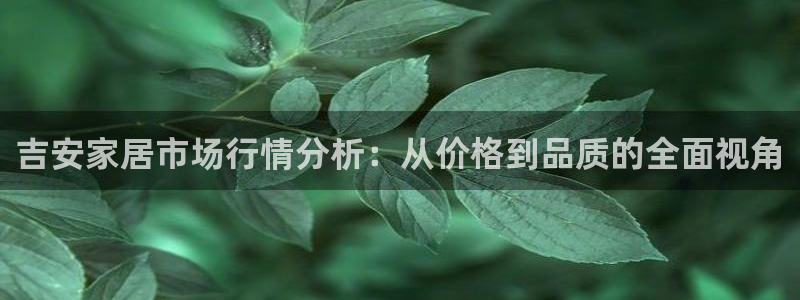 杏耀平台登录网址是什么：吉安家居市场行情分析：从价格到品质的